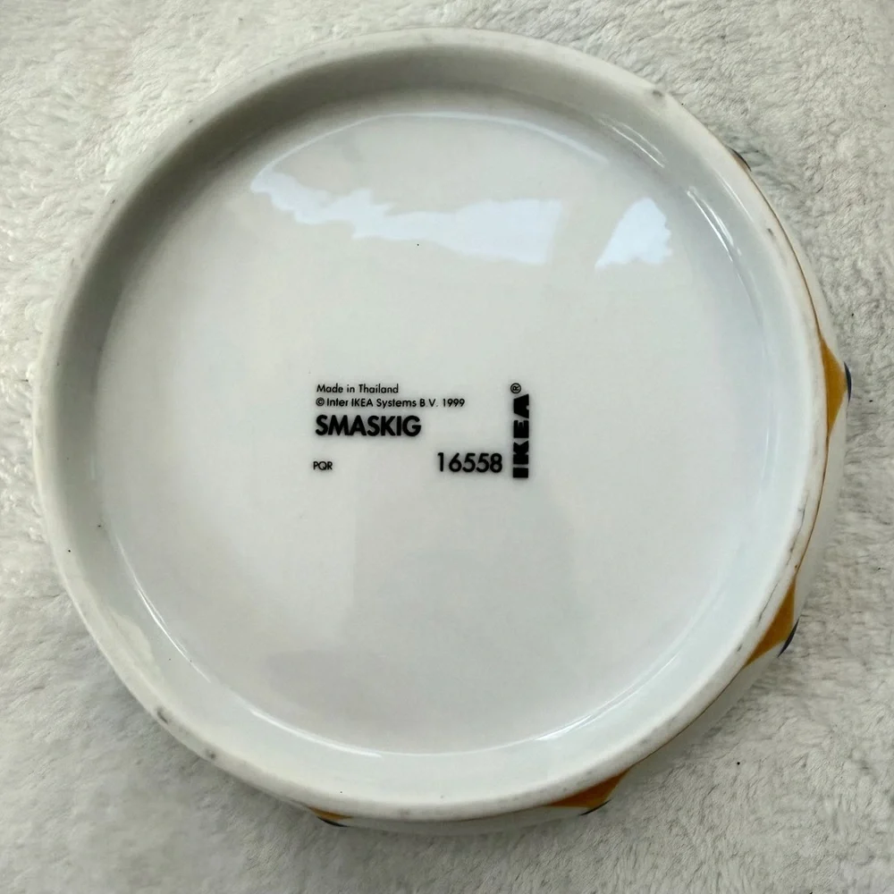 IKEA Smaskig Vintage 1999 Flying Dragon Plate & Bowl Set Porcelain 16558 Footed